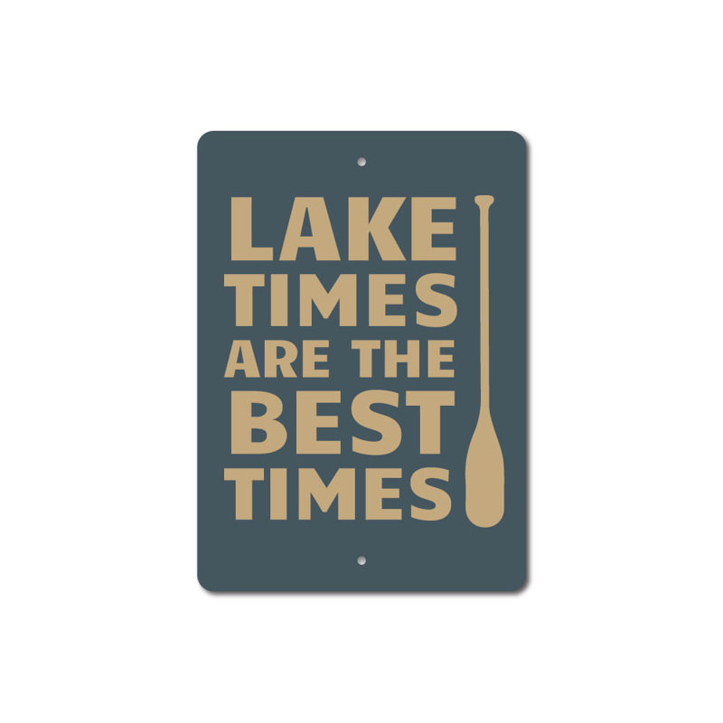 Signe en aluminium Lake Time, H 14 po x l 10 po x P 0,04 po