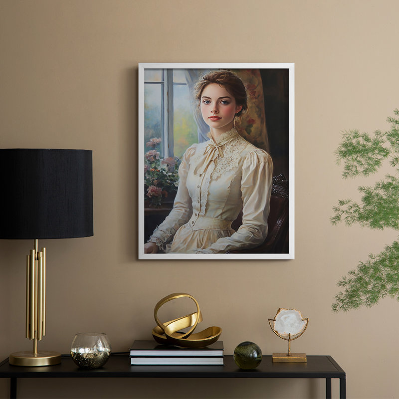 Reproduction encadrée WOMEN Series CCxxxii - bois massif, H 11 po x l 9 po, Blanc