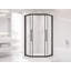 Enceinte de douche néo-angle coulissante 36 "x 72", 1/4 "en verre trempé transparent en forme de losange, double roulettes et poignées en acier inoxydable, noir