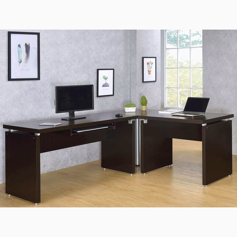 Bureau d'ordinateur à dessus flottant Cappuccino