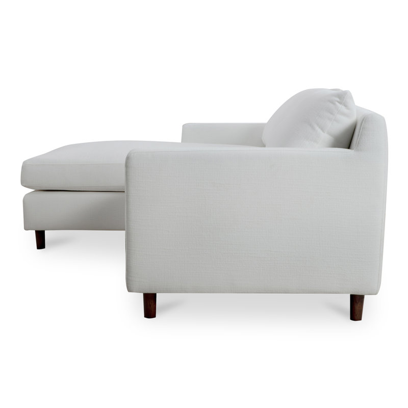 Hutton 2 - Piece Chaise Sectional, Left Hand Facing, White Crypton® Chenille