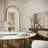 Modern Round Dining Table, Sintered Stone Tabletop With Lazy Susan, Carbon Steel Base Pre-Assembly-118556710-118556709