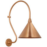 Thomas O'Brien, "Academy 18" Larrabee Barn Light in Soft Copper with 9" Conical Savannah Shade