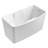 Kingston Brass Aqua Eden 51-Inch Acrylic Rectangular Double Slipper Freestanding Tub with Drain and Integrated Seat