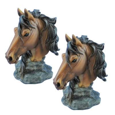 "Ensemble de 2 pièces" ICE ARMOUR H 4,5 "buste de cheval brun Figurine Figurine Ornament