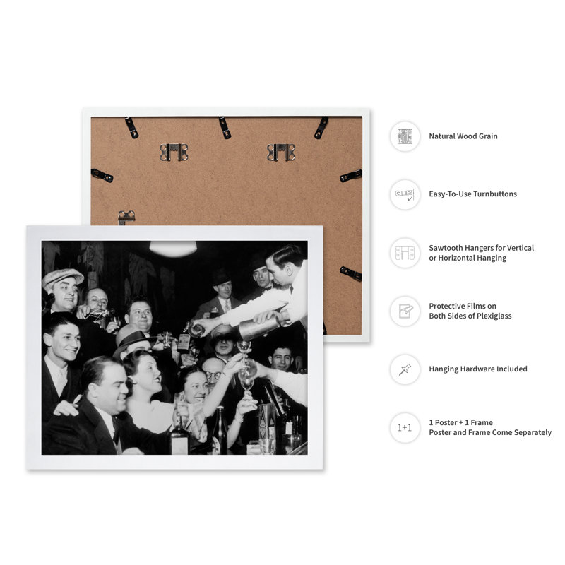 «Night That Prohibition Ends», 08"H x 10"W, Poster, White Framed