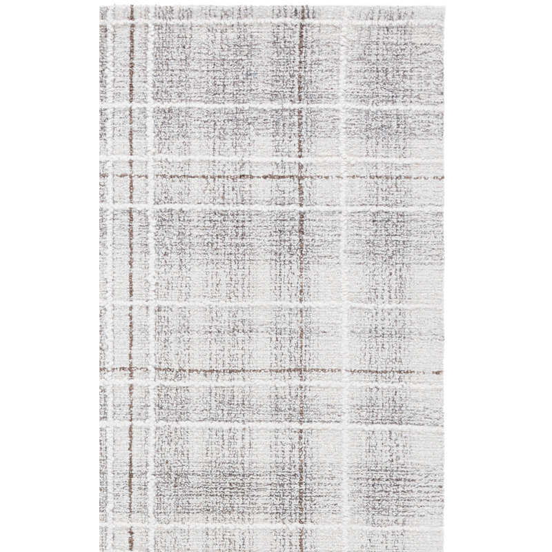 Genre 503 Hand Tufted 80% Wool; 20% Cotton Plaid Rug, Square 6'