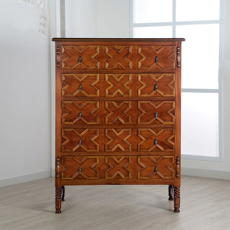 Armoire d'appoint en bois manufacturé brun rougeâtre