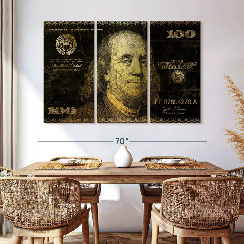 Billet de cent dollars, H 48 po x l 74 po