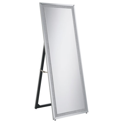 Miroir sur pied pleine longueur Giddish 24 po x 64 po argent