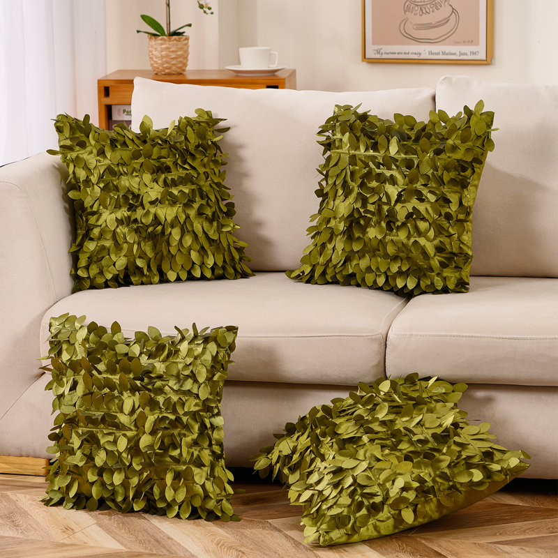 Floral Throw Pillow, Pillow Cover Only - No Insert, Green, 20" x 20"