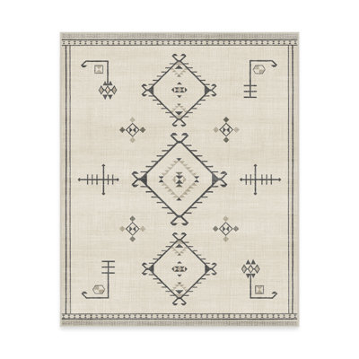 Damali-Black & White Washable 2-Piece Rug and Pad System