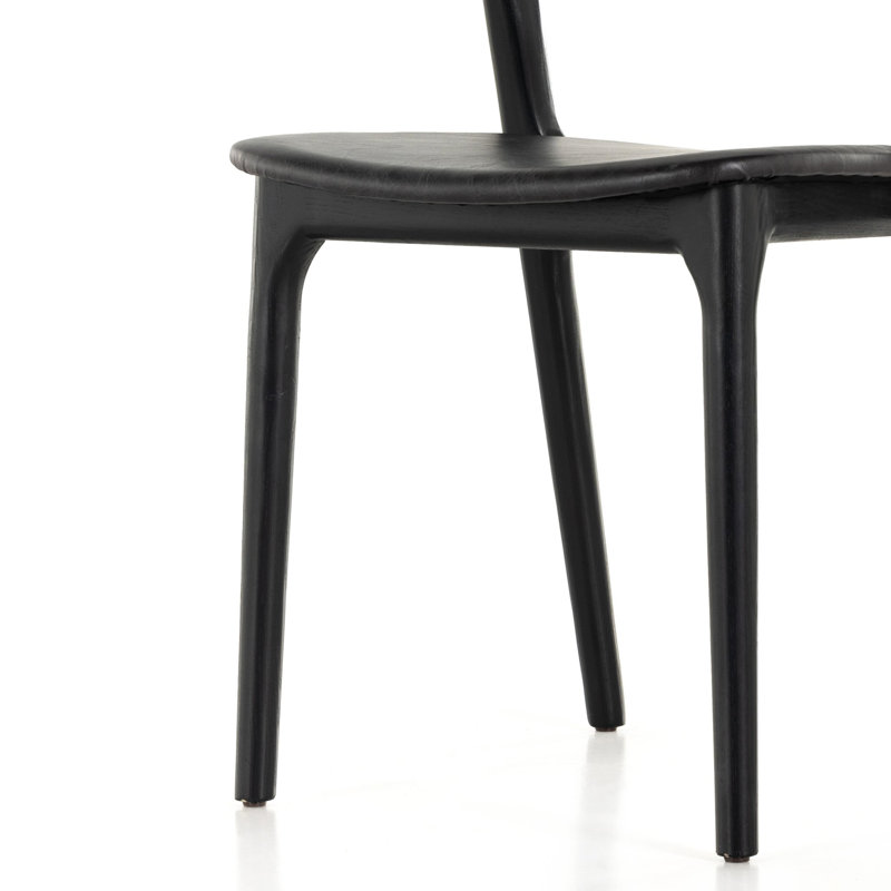 Kayla Leather Dining Chair, Sonoma Black Top Grain Leather, Black