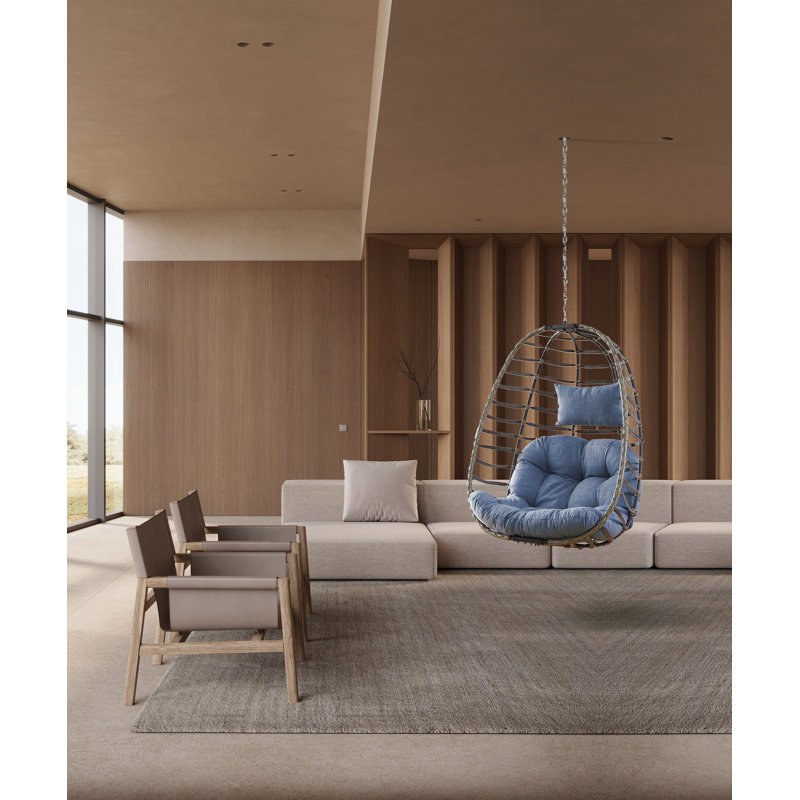Baja 1 Person Swing Chair, Gray/Blue