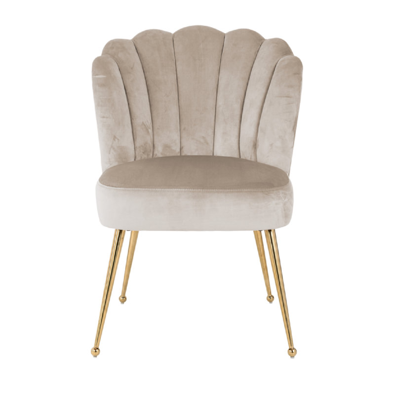 Pippa Upholstered Dining Chair, Gold, Khaki
