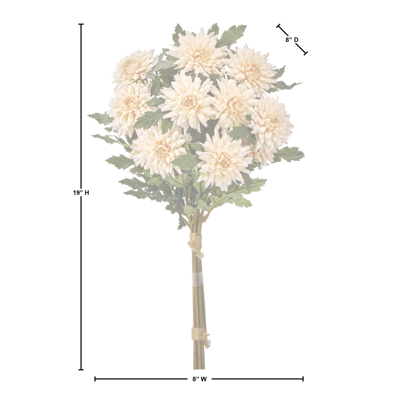 19" Uv Autumn Mum Bundle, Cream