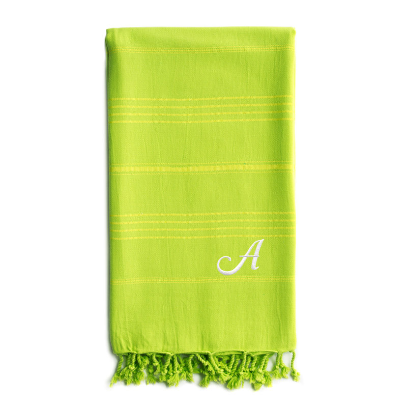 Serviette de plage en coton turc Summer Fun Pestemal, Blanc, A