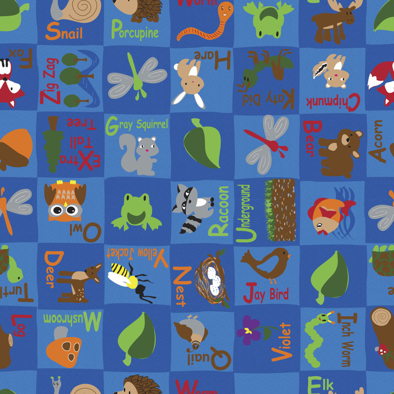 Tapis pour animaux «animaux dans la forêt», Carré 6 pi