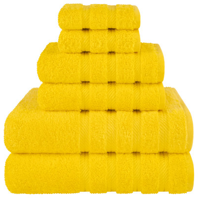 Ensemble de serviettes de bain 100% coton de qualité supérieure, collection 6 pièces Darcelle super douce et absorbante