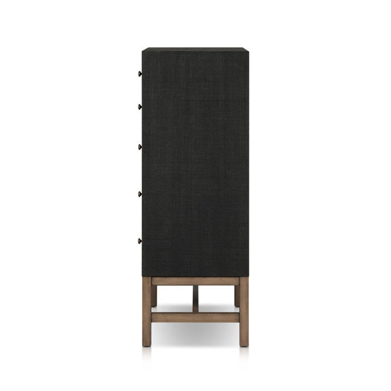 Fiona 5 - Drawer Solid Wood Dresser, Black