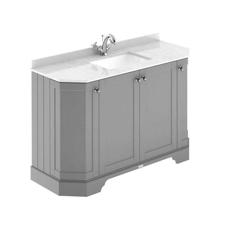 Old London 1200mm Free-standing Single Vanity, White, Storm Grey