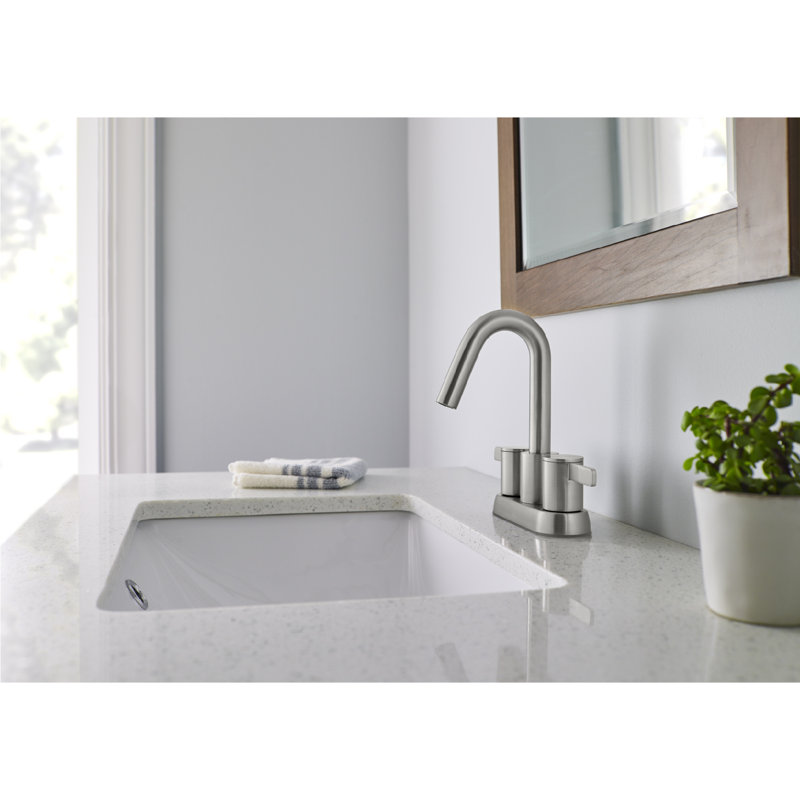 Amalfi Centerset Bathroom Faucet with Drain Assembly, Brushed Nickel