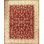 Tabriz Floral Area Rug in Red/Ivory