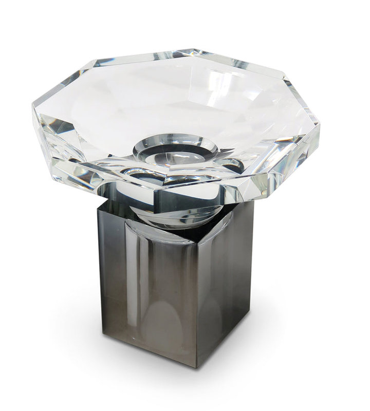 Bol en cristal 6 po avec base fumée