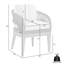 Hareton Patio Dining Armchair in Eucalyptus Wood with Gray Rope and Taupe Olefin Cushions