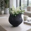 Sagebrook Home 12" Trevino Small 3D Printed Porcelain Vase, Black-1973627754