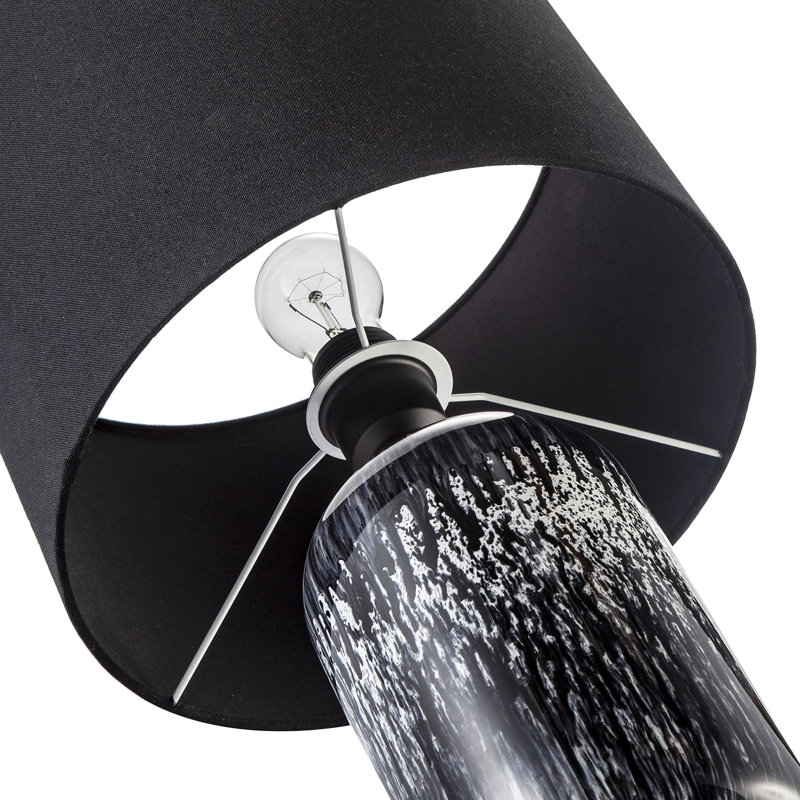 Glass Table Lamp, Black, Black