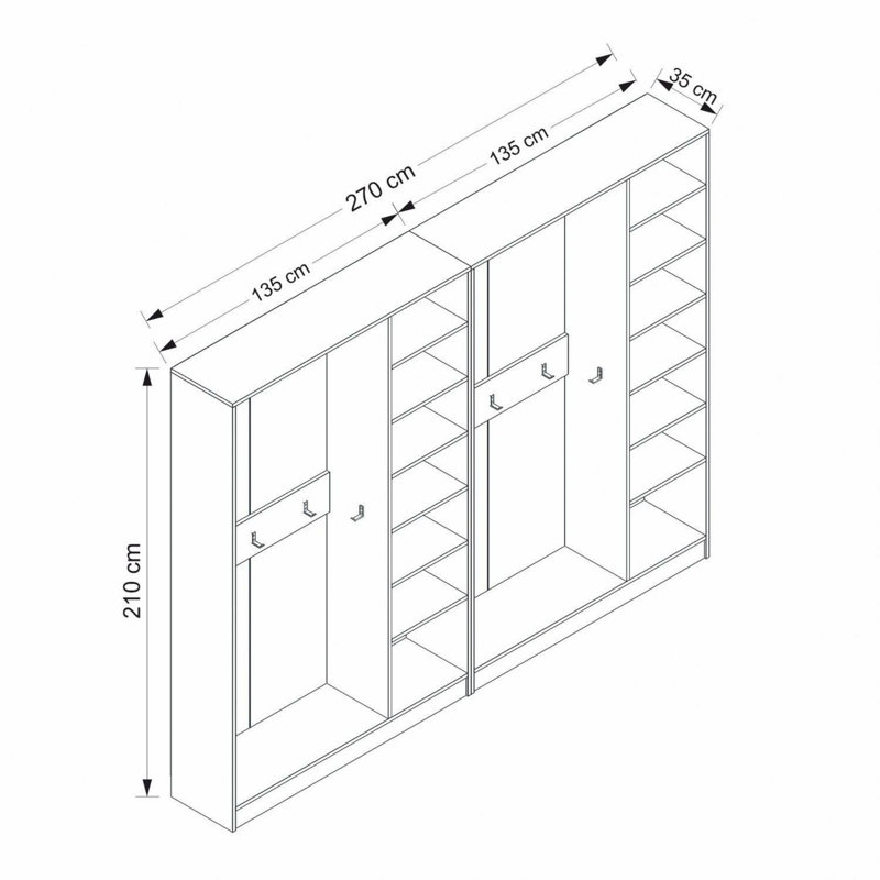 Nichlas 270cm Closet System