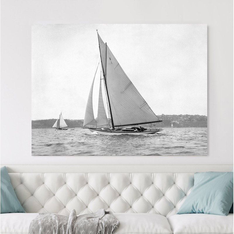 Victorian Sloop On Sydney Harbour, 1930 by Anonymous - Wrapped Canvas Print, 50cm H x 70cm W x 4cm D