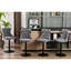 Confortable, gris, siège réglable de 25 à 33 pouces, base 17,7, rivets martelés à la main pour la salle à manger, tabourets de bar Modern Home, velours gris, hauteur du siège 25 à 33, dossier, de 2-121093824