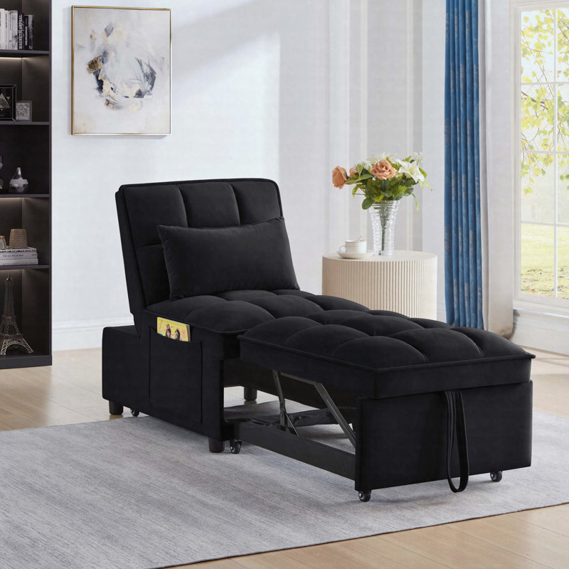 Méridienne convertible simple, Black