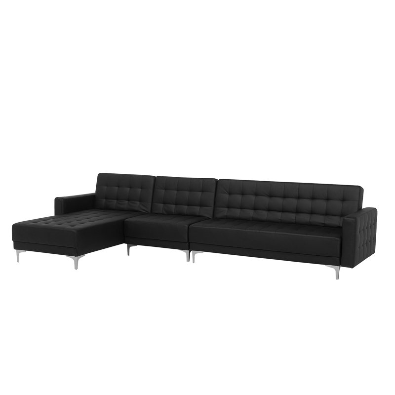 Finnegan 5 Seater Faux Leather Sofa Bed, Left