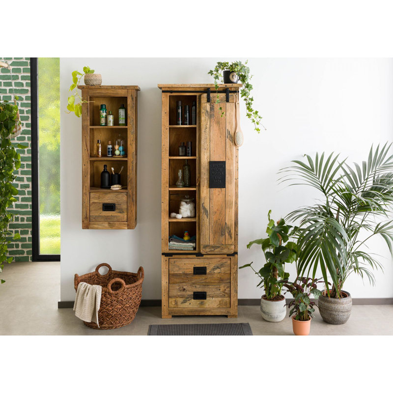 1 Door Wardrobe, Natural Varnish