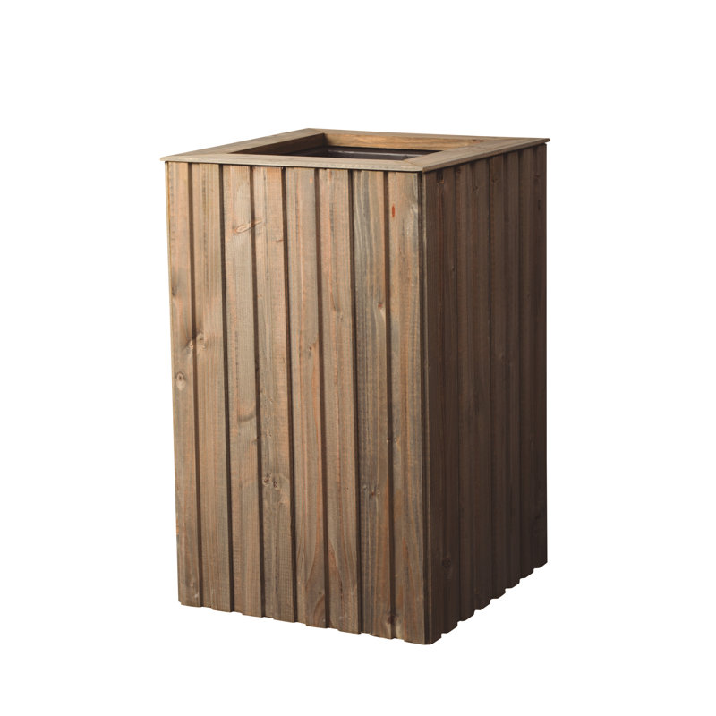 Connally Wood Planter Box, Old Grey, 92cm H x 44cm W x 44cm D