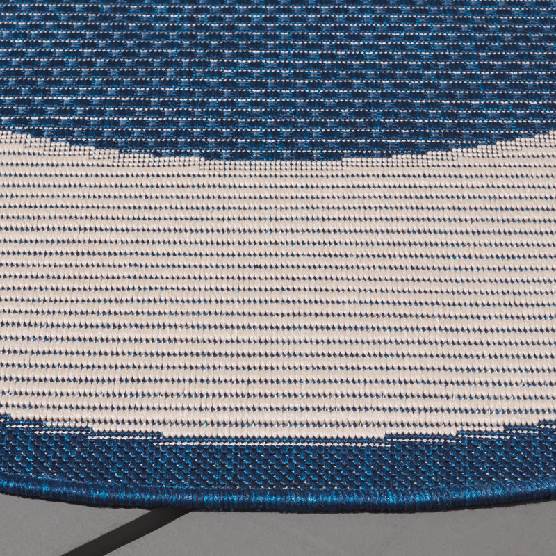 VIlmar Navy/Beige Indoor/Outdoor Area Rug, Rectangle 5'3" x 7'7"