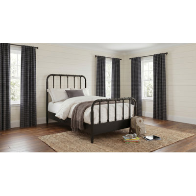 Twin Wood Pipe-Inspired Open-Frame Bed, Dark Bronze