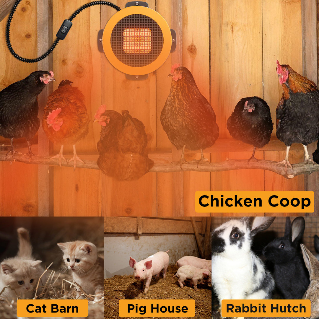 TURBRO 400W Dog House Heater with 10ft Anti Bite Cord, Waterproof Control, Overheat Protection TURBRO