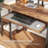 Computer Desk, Home Office White With Keyboard Tray, Study Writing Table Studio Work With Shelf-1041601870-1041601871