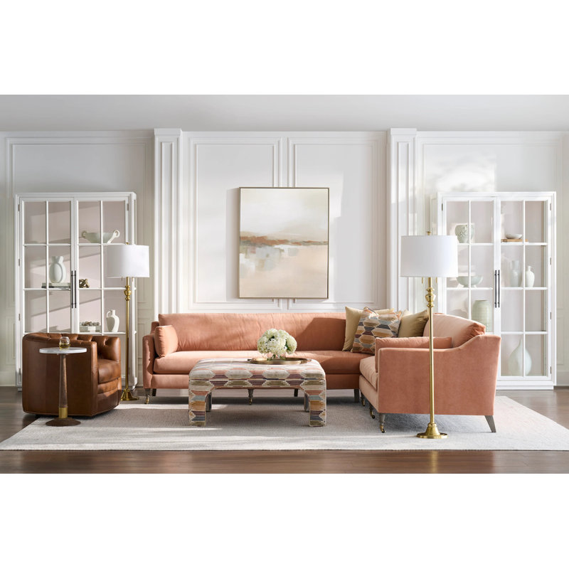 Leather Swivel Tufted Armchair, 1115 Saddle