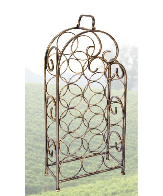 Floor Wine Bottle Rack in Gold
