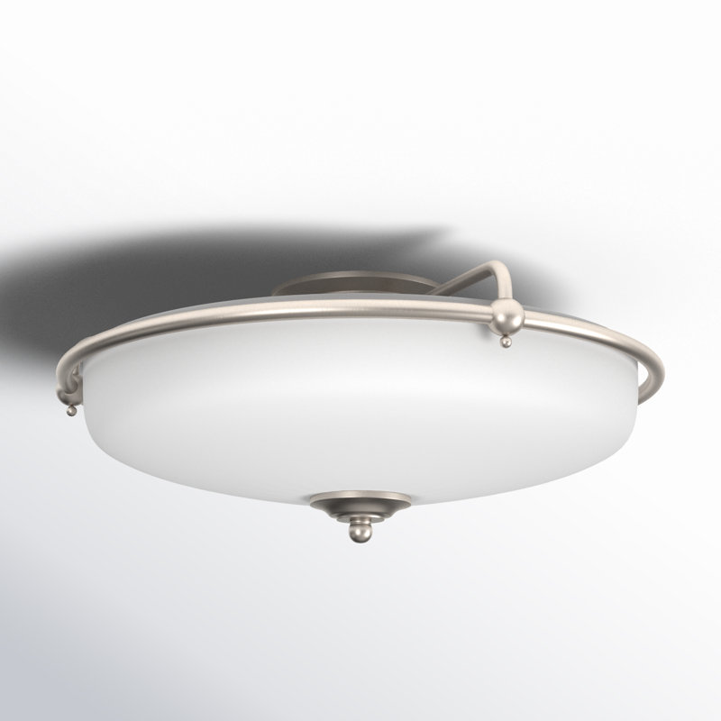 Ampelio Glass Semi Flush Mount, Antique Nickel
