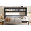 Lit simple mural en métal gris avec tablettes, pliable et réducteur de bruit, idéal pour les espaces invités, fonctionnement silencieux, peu encombrant, installation rapide-69232685