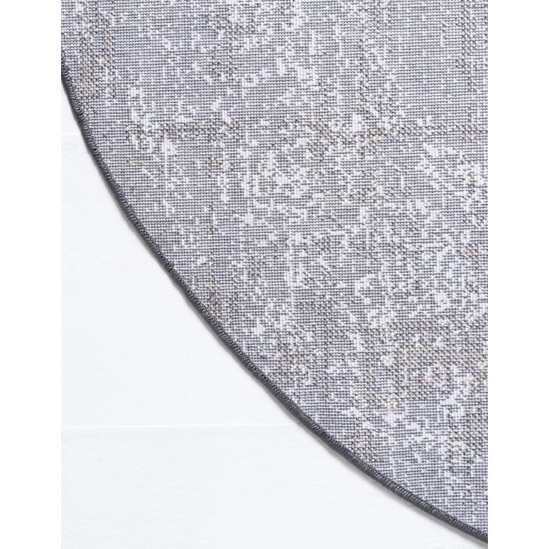 Tapis gris foncé Clevinger, Rond 5 pi 3 po