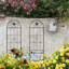 Ensemble de 4 treillis de jardin en métal 86,7 po x 19,7 po antirouille pour plantes grimpantes, support de fleurs extérieur noir
