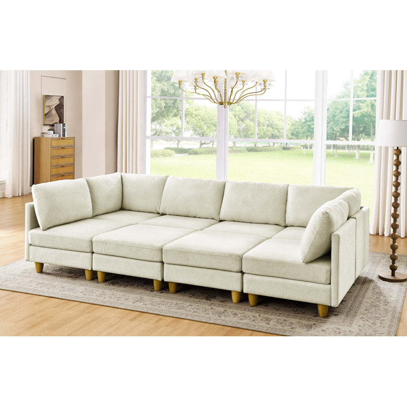 Boatwright Modular Sectional, Beige Polyester Blend