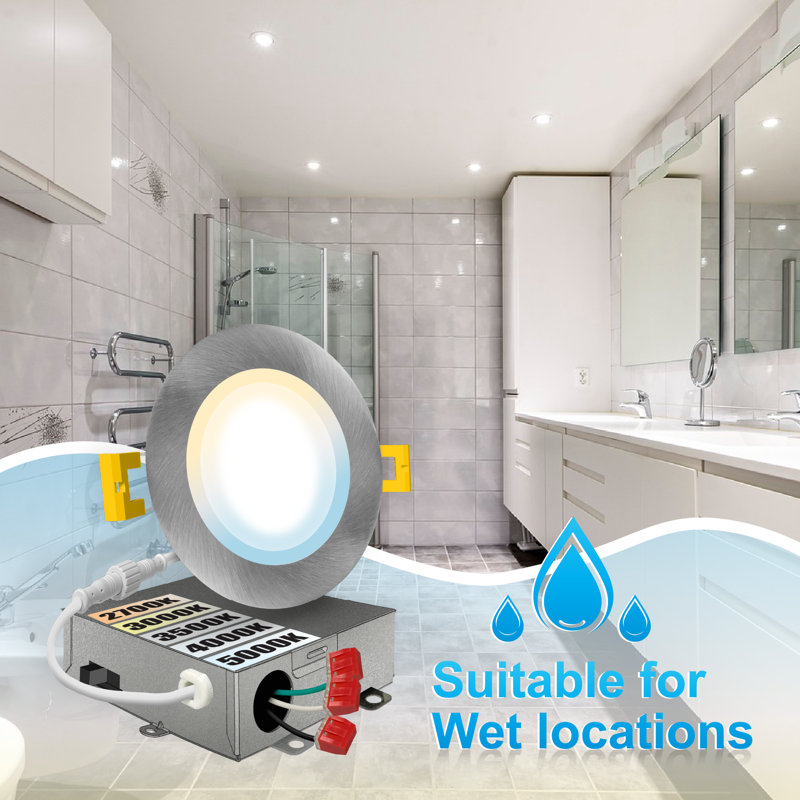 Ultra Slim Brushed Nickel 4-Inch LED Canless Recessed Downlight Kit